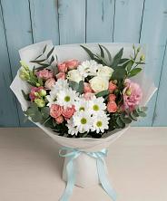 Букет цветов из:  Розы, Лизиантусы и Хризантемы в Грушевском