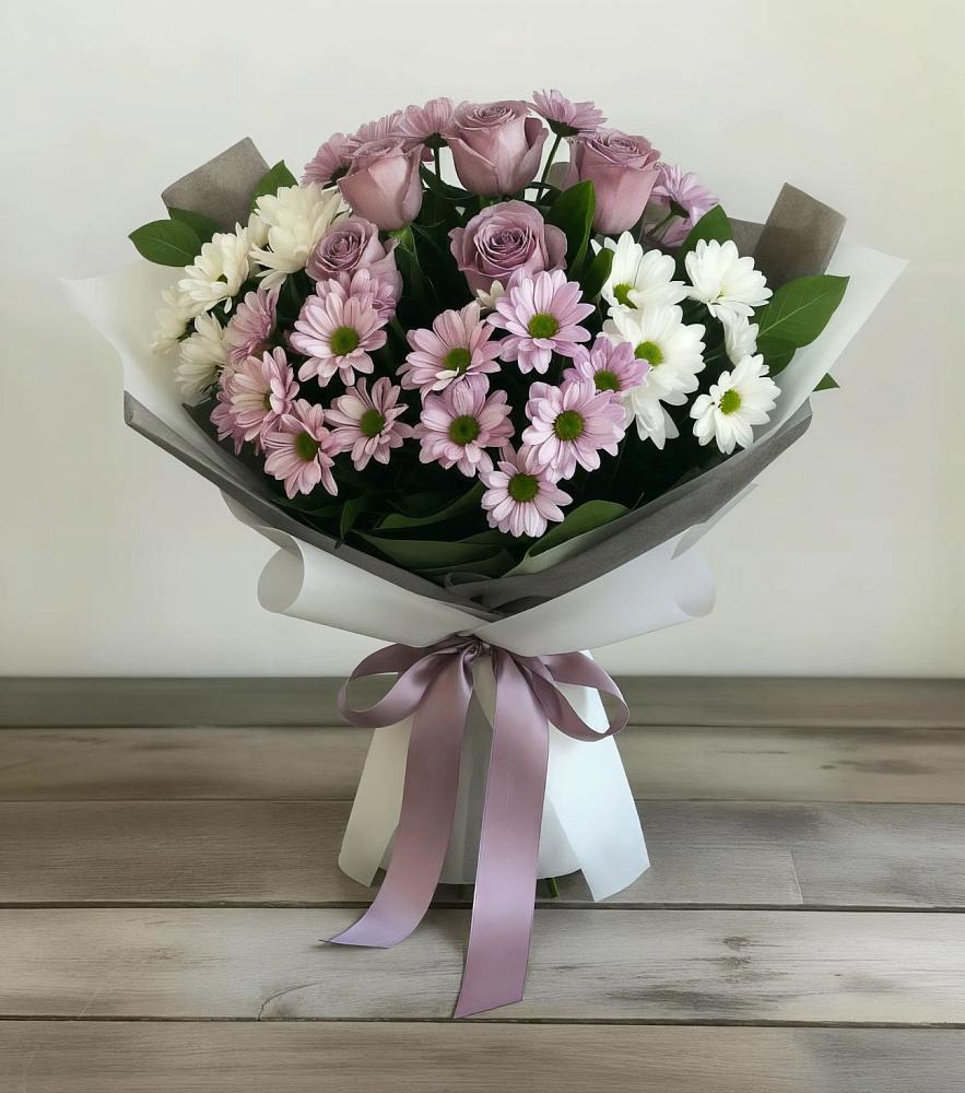Букет цветов из: Хризантемы и Розы в Грушевском