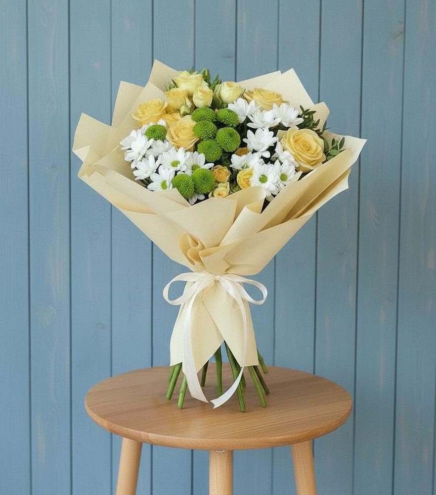 Букет цветов из: Хризантемы и Розы в Грушевском