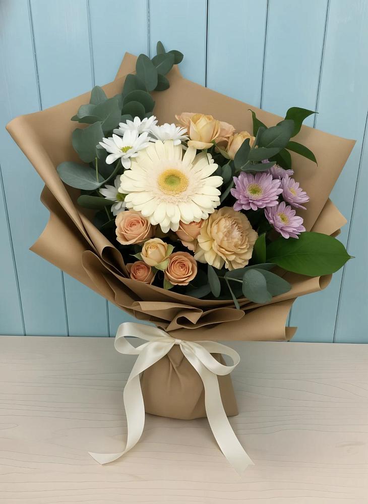 Букет цветов из: Герберы и Хризантемы в Грушевском