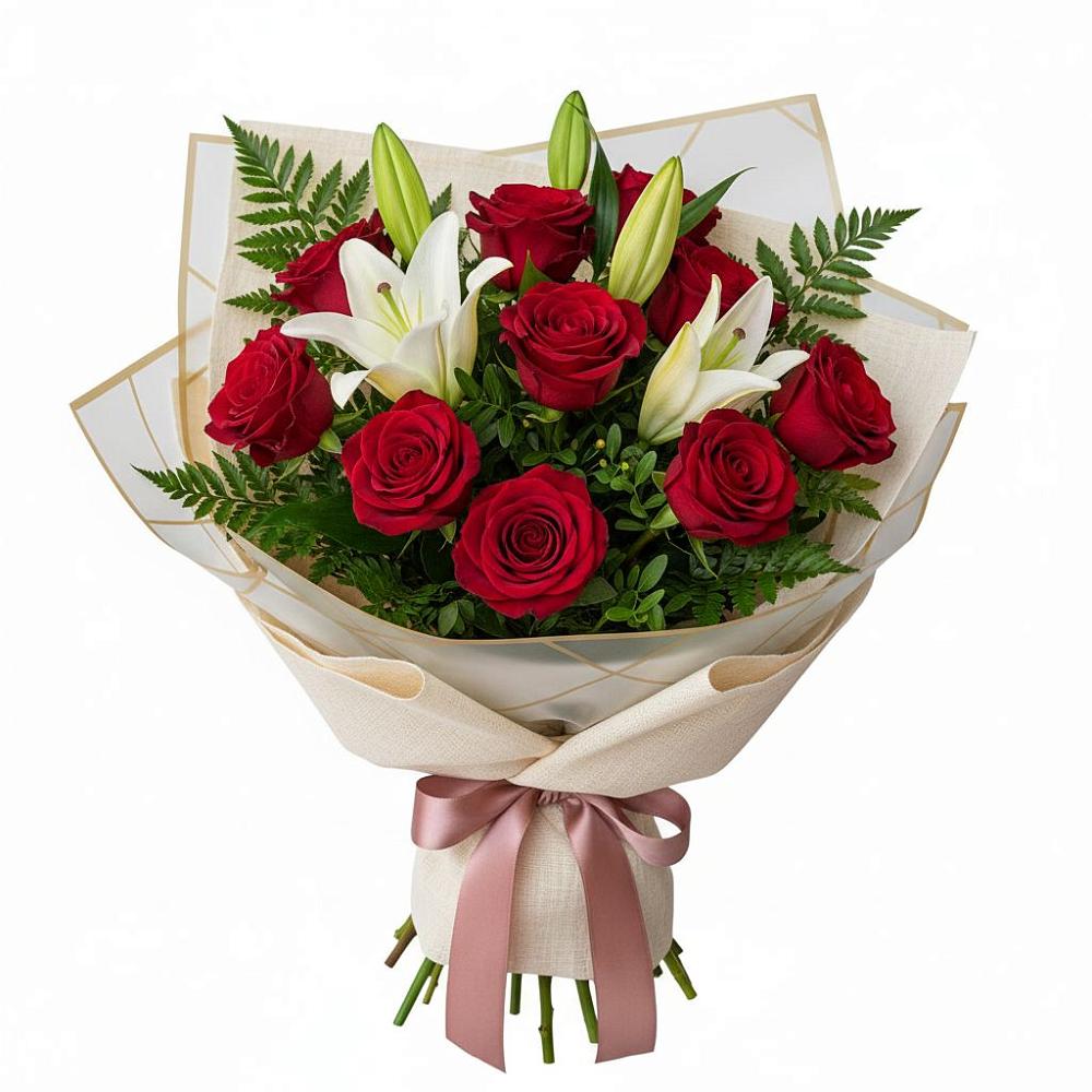 Букет цветов из: Лилии и Розы в Грушевском