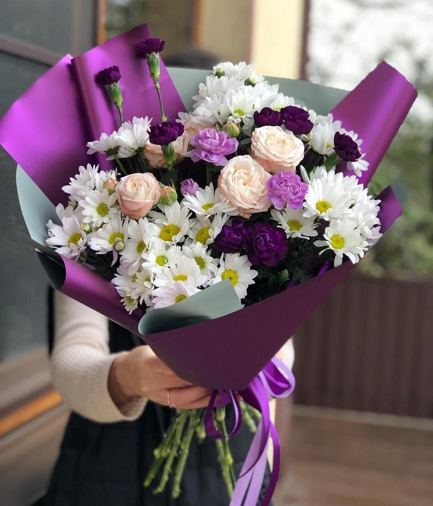 Букет цветов из: Хризантемы, Гвоздики и Розы в Грушевском