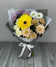 Букет цветов из:  Розы, Герберы и Хризантемы в Грушевском