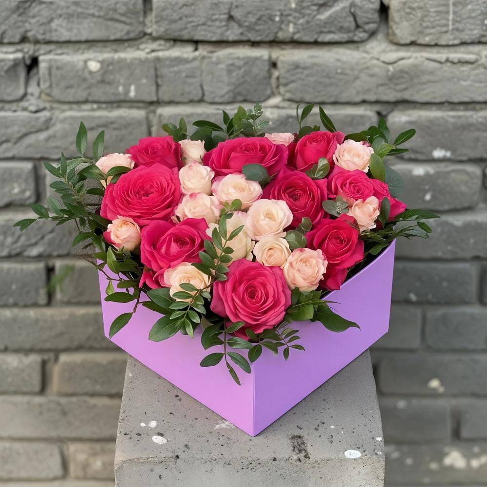 Цветочная композиция из Розы в коробке в Грушевском