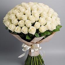 Букет 101 беля роза Белоснежка в Грушевском