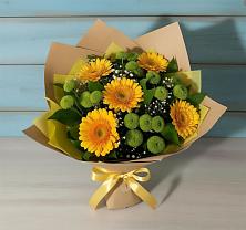 Букет цветов из:  Герберы и Хризантемы в Грушевском