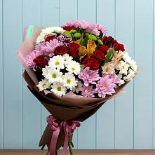 Букет цветов из:  Розы, Хризантемы и Альстромерии в Грушевском