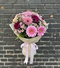 Букет цветов из:  Герберы и Хризантемы в Грушевском
