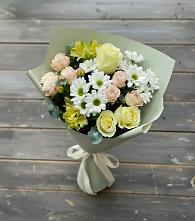 Букет цветов из:  Альстромерии, Розы и Хризантемы в Грушевском