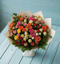 Букет Микс из разноцветных кустовых роз #REPLACE_PRED# Грушевском